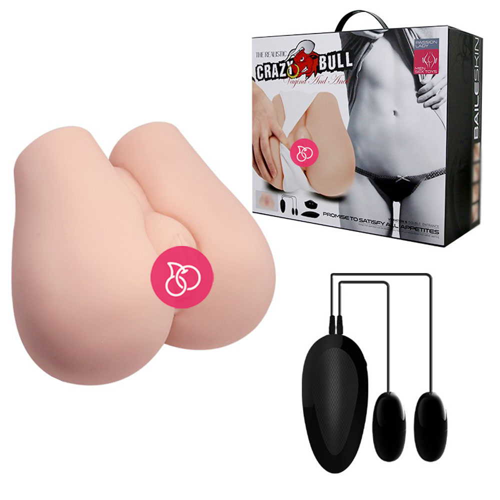 Мастурбатор вагина-анус с вибрацией Crazy Bull Vagina and Anal