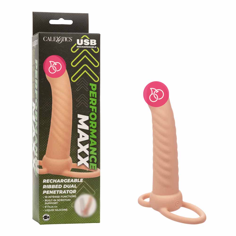 Вибронасадка для двойного проникновения «Performance Maxx Ribbed»