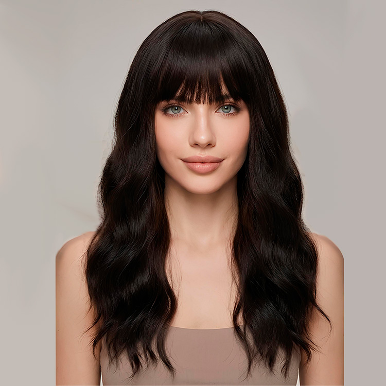 Парик Брюнетки, волнистый с челкой