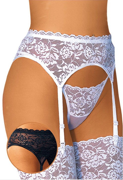 Пояс для чулок и стринги «Jasmin White» (M/L)