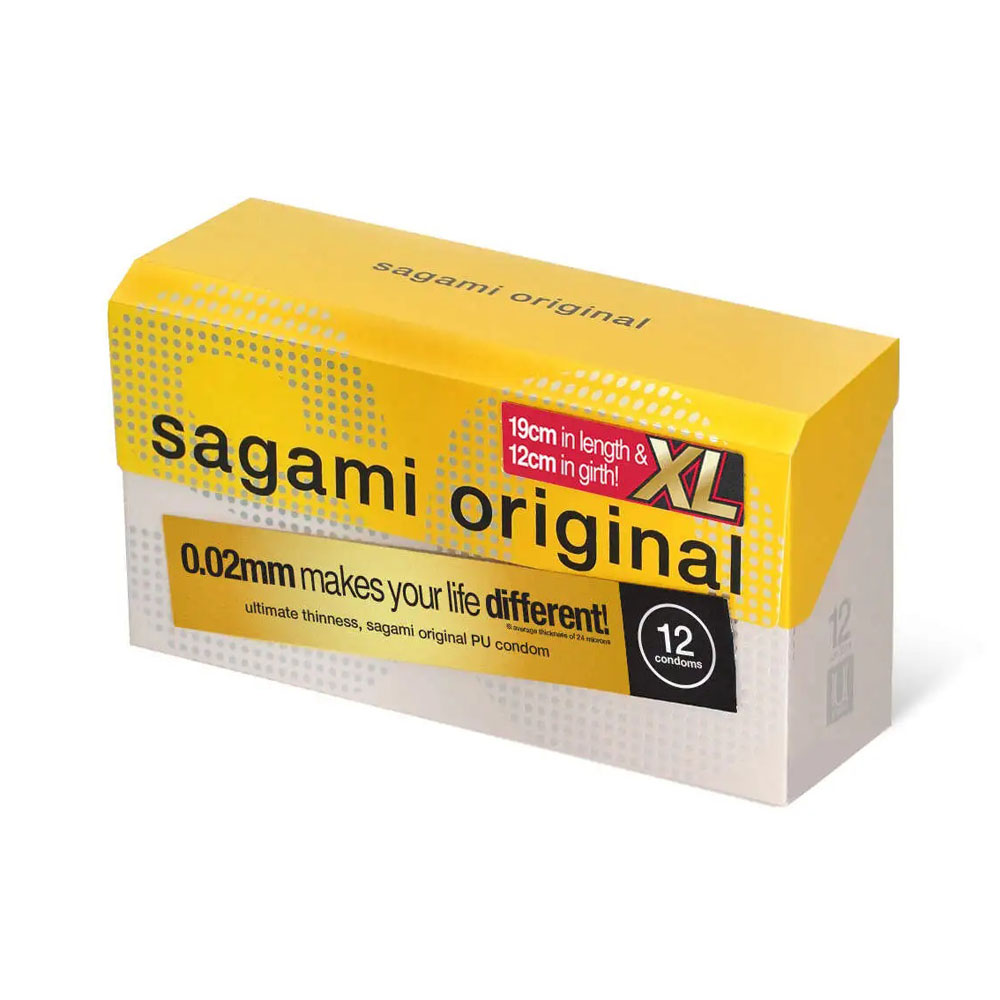 Полиуретановые презервативы «SAGAMI Original 0.02», размер XL, №12