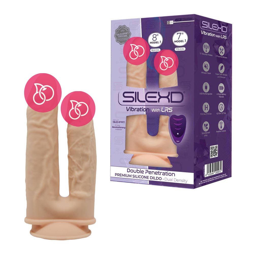 Двойной вибромассажер «SileXD Model 1» на присоске с пультом