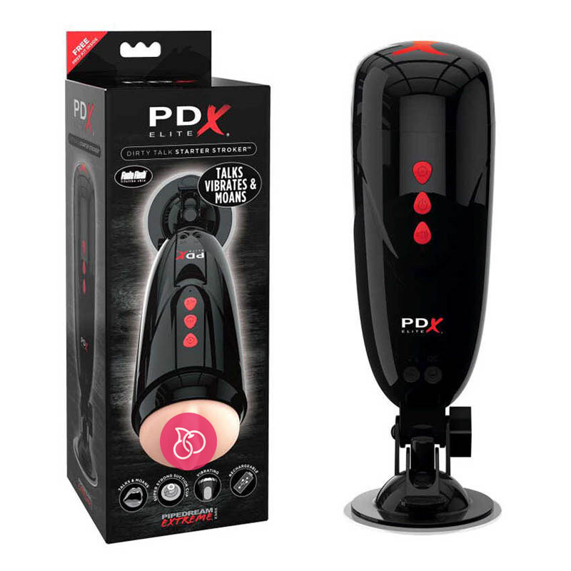 Мастурбатор-вагина в тубе с голосом и вибрацией «PDX ELITE Dirty Talk Starter»
