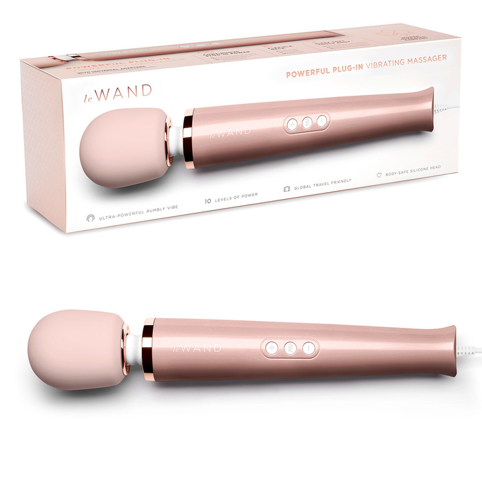 Проводной вибромассажер "Le Wand rose gold" с 10 скоростями