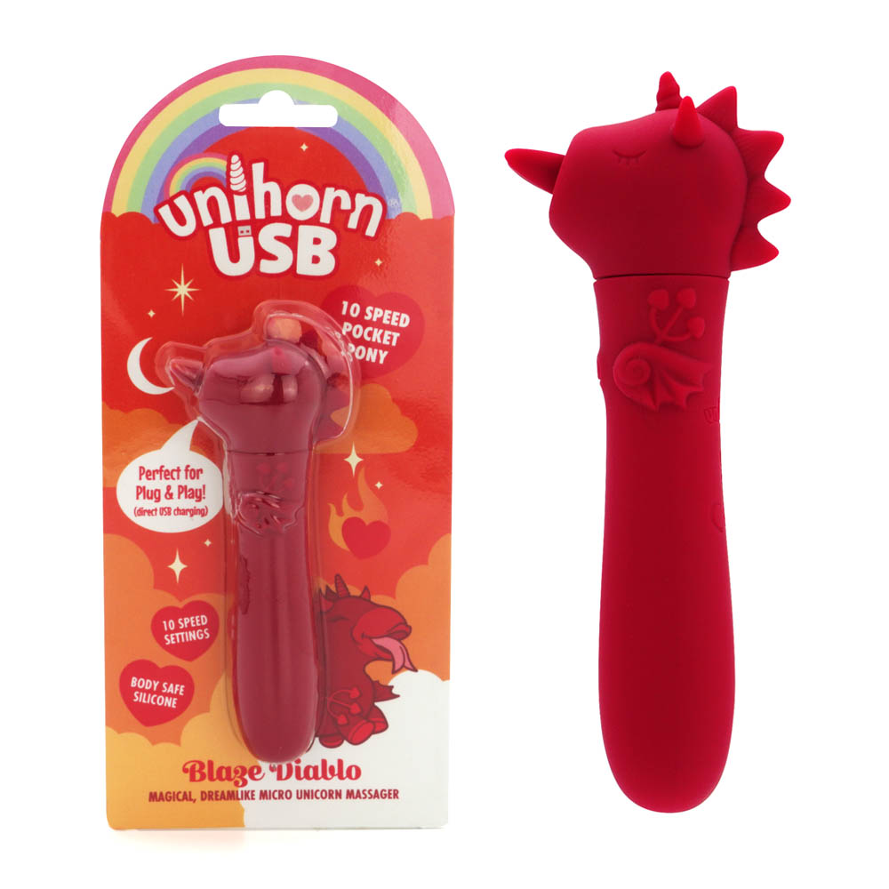 Вибропуля «Blaze Diablo USB», темно-красная