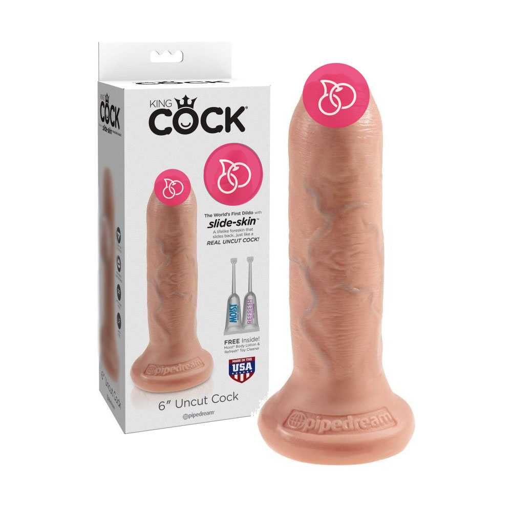 Фаллоимитатор на присоске с крайней плотью «King Cock 6" Uncut Cock»