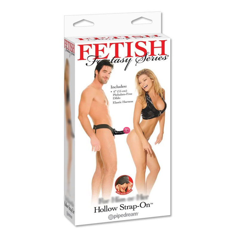 Черный полый стимулятор «Hollow Strap-On», 15 см