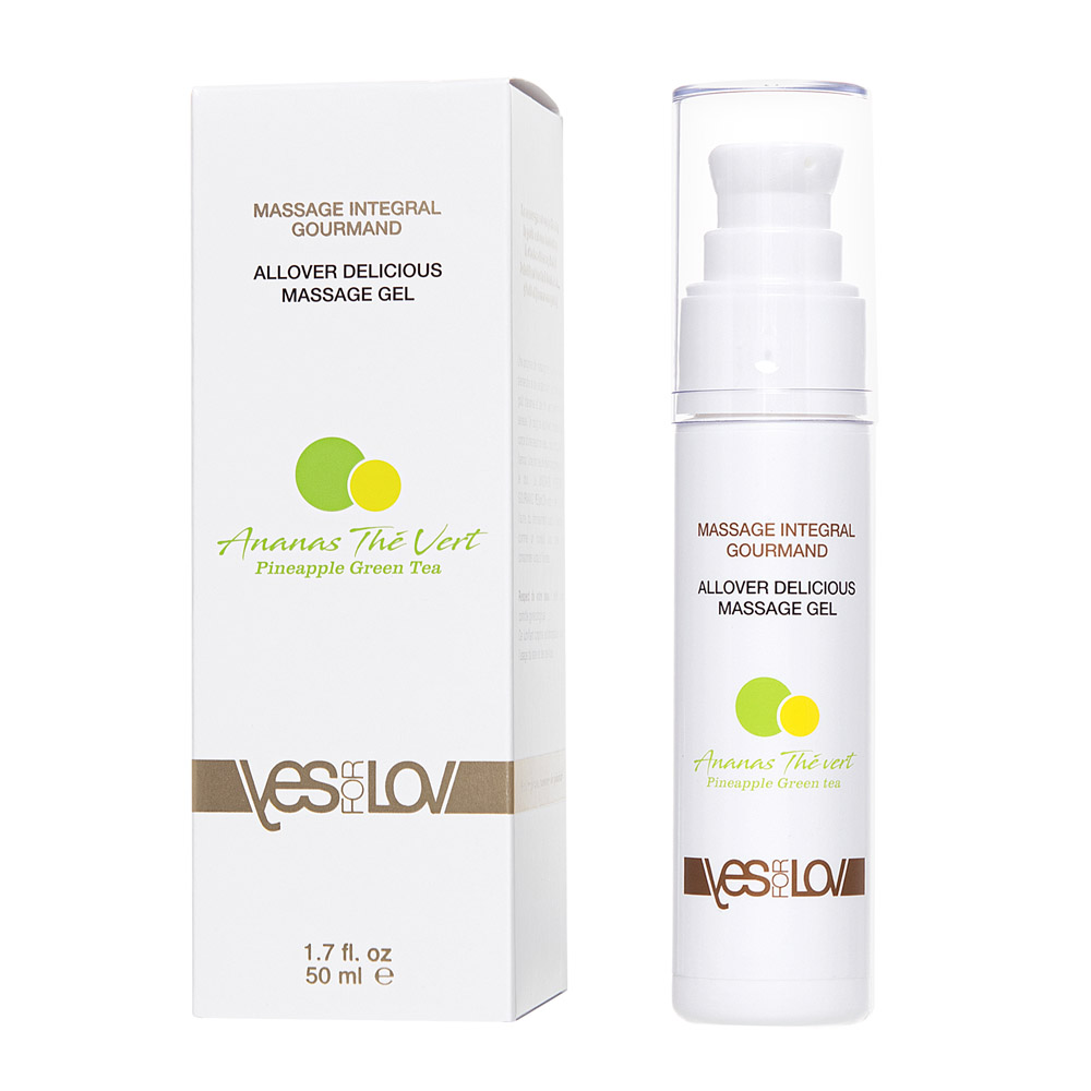 Массажный гель 3в1 «YESforLOV» с ароматом ананаса и зеленого чая, 50 мл