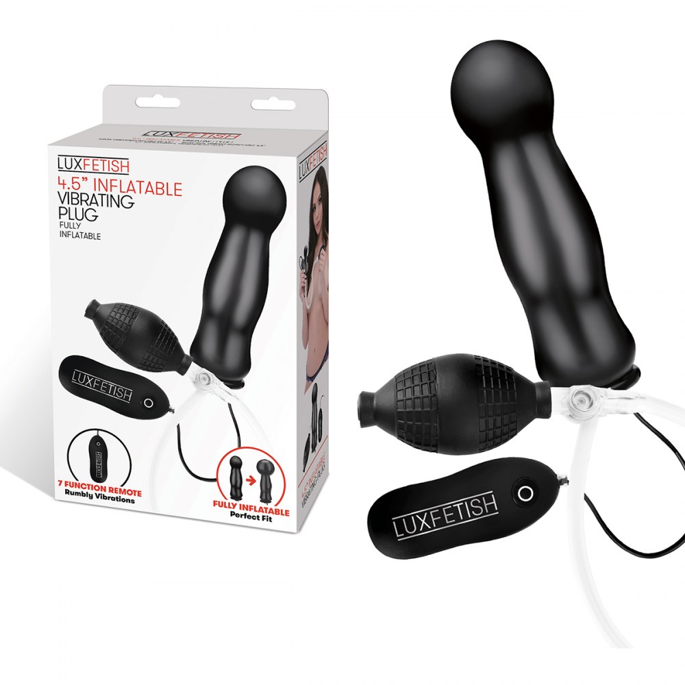 Надувная анальная пробка «Lux Fetish» с вибрацией