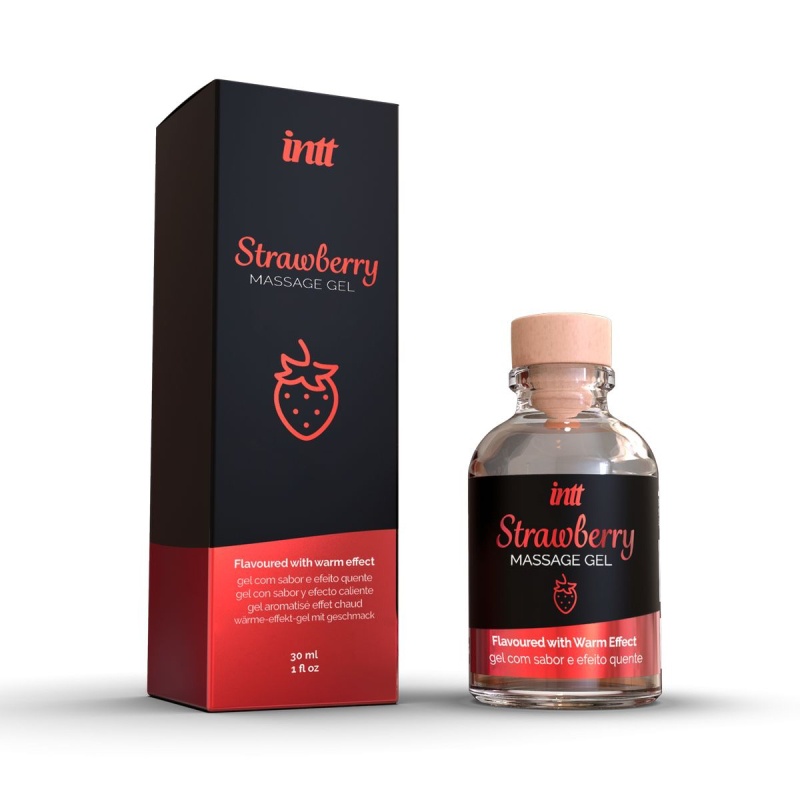 Массажный гель «Intt Strawberry» с клубничным вкусом, 30 мл
