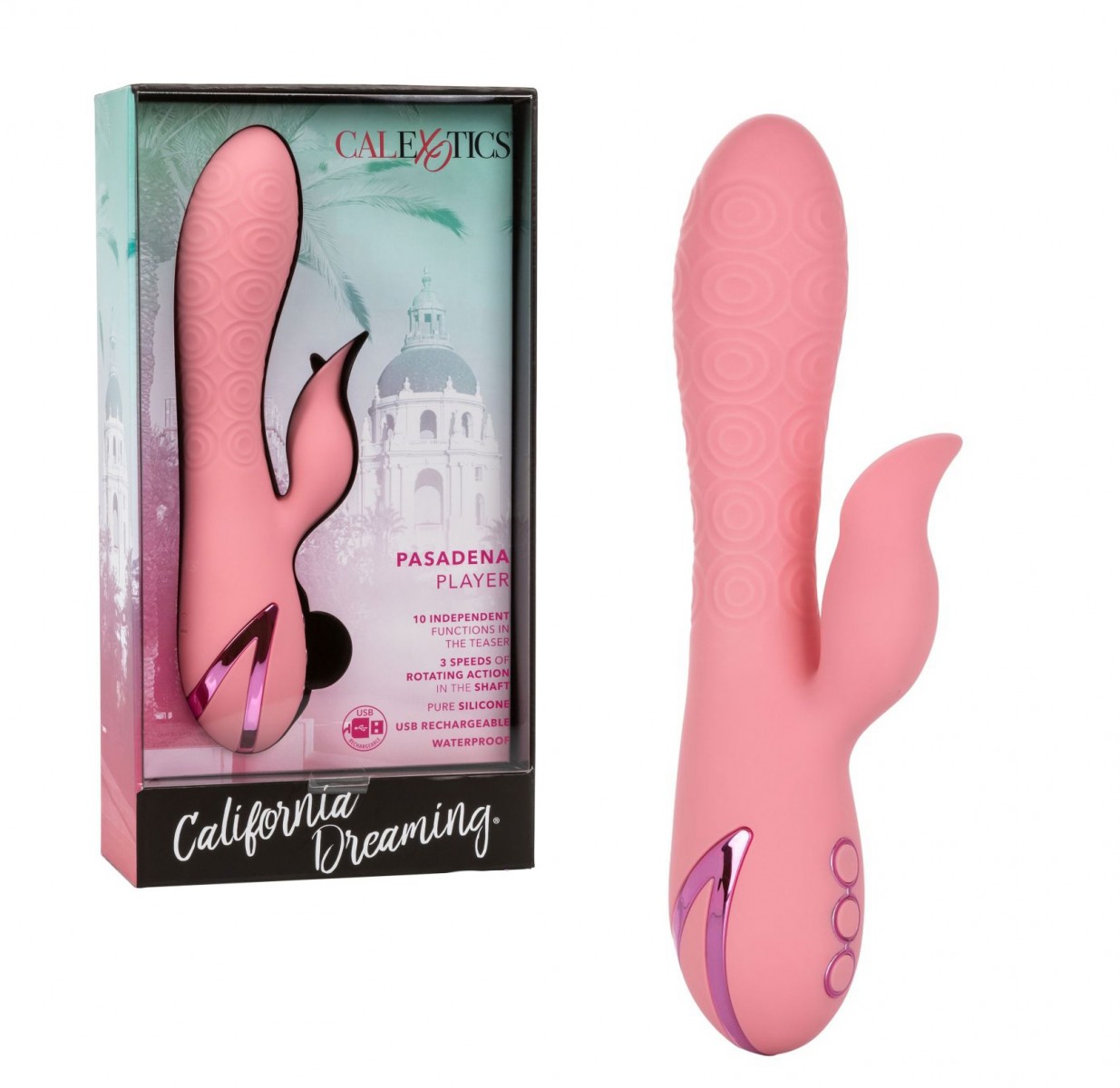 Вибромассажер-кролик «Pasadena Player» с функцией ротации