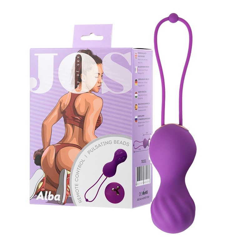 Вагинальные шарики «Jos Alba» с пультом, вибрацией и бусинами