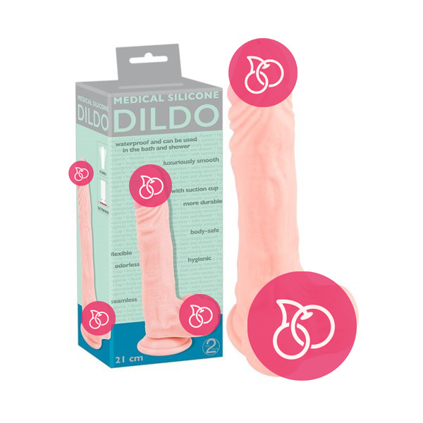 Реалистичный фаллоимитатор «Medical Silicone Dildo», 21 см