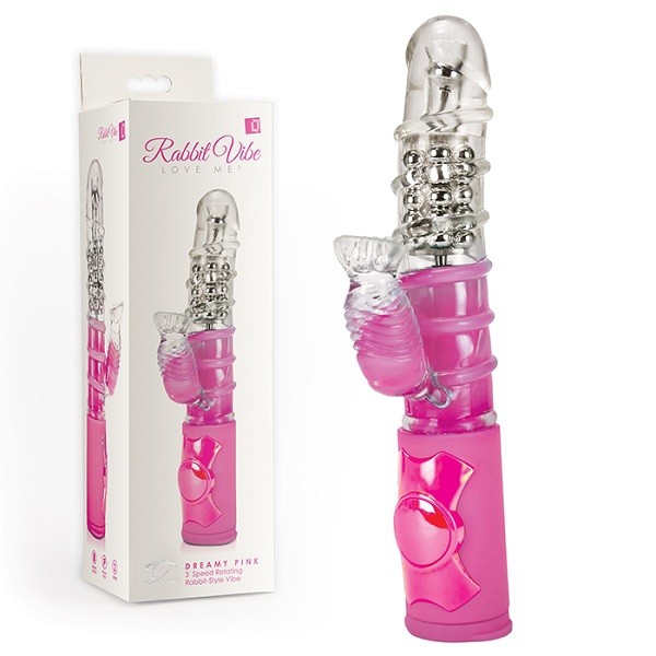 Ротатор «Rabbit Vibe Love Me Dreamy Pink» с клиторальным стимулятором