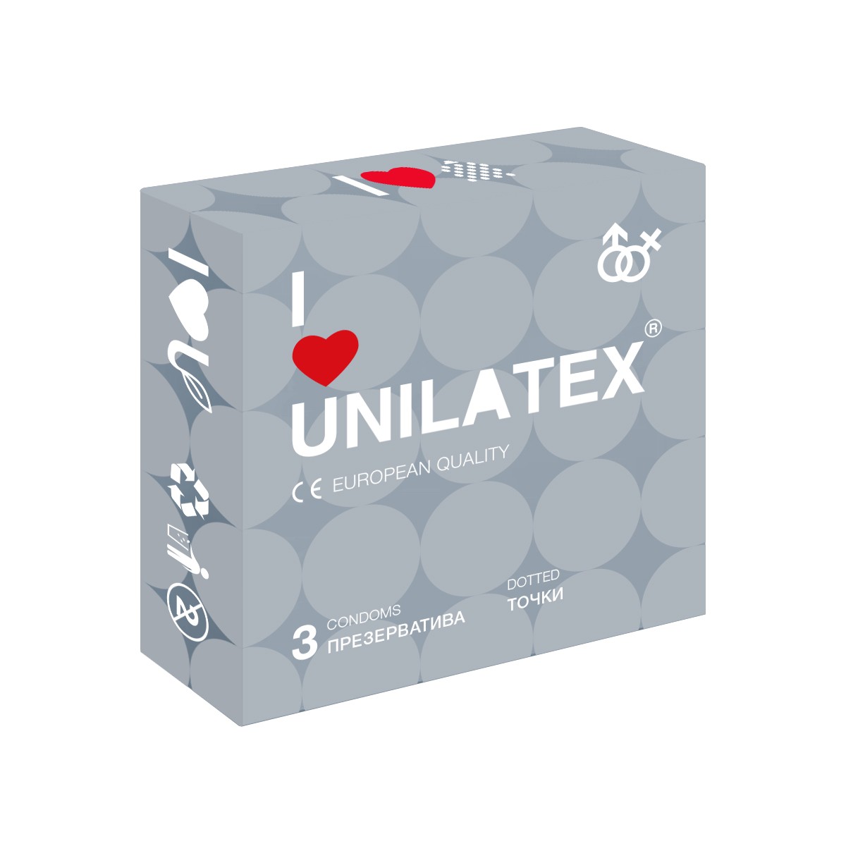 Презервативы UNILATEX Dotted с точками 3 шт.