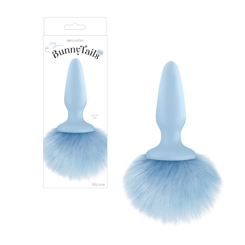Анальная пробка с голубым заячьим хвостом «Bunny Tails»