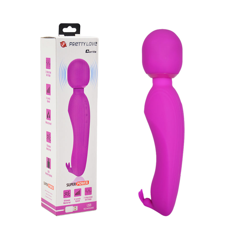 Вибромассажер «Curtis» двухсторонний, фиолетовый