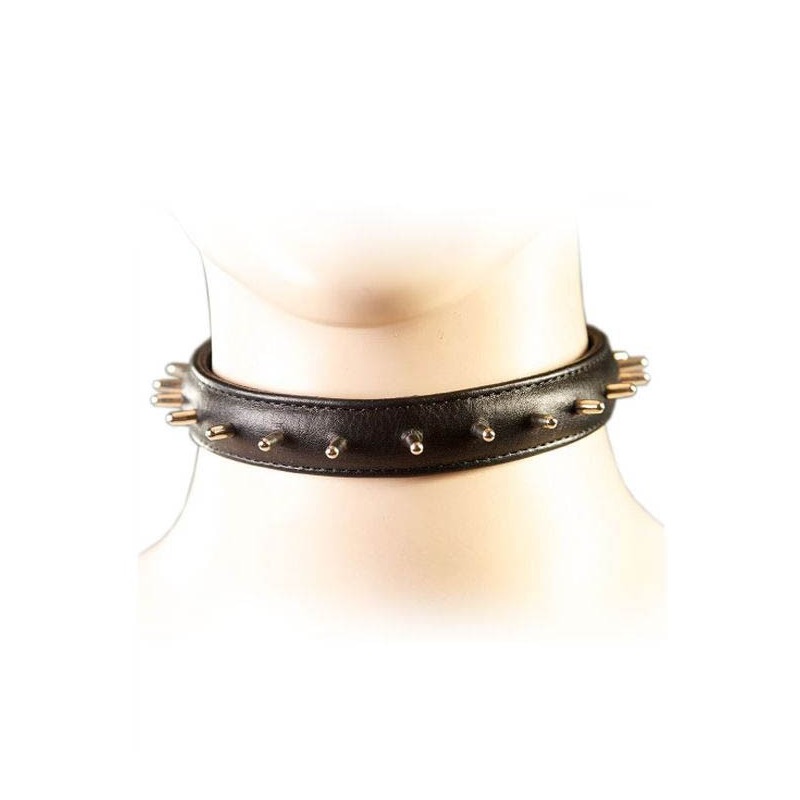 Ошейник узкий с шипами