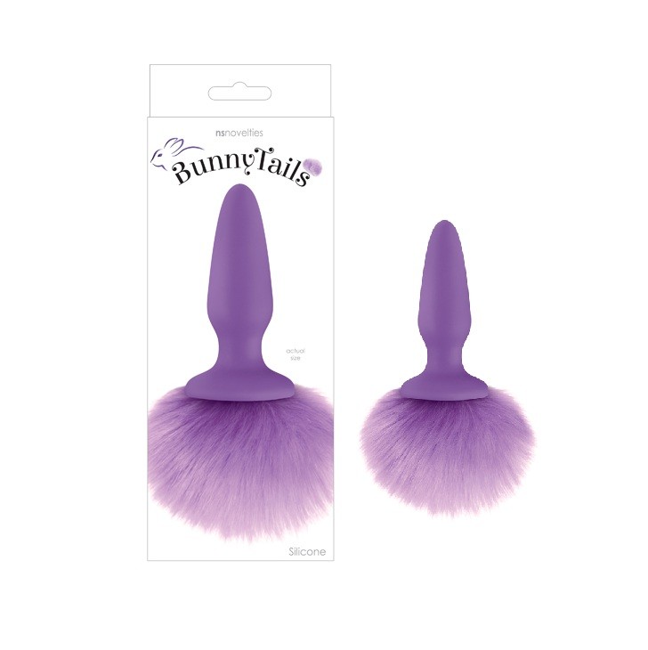 Анальная пробка с фиолетовым заячьим хвостом «Bunny Tails»