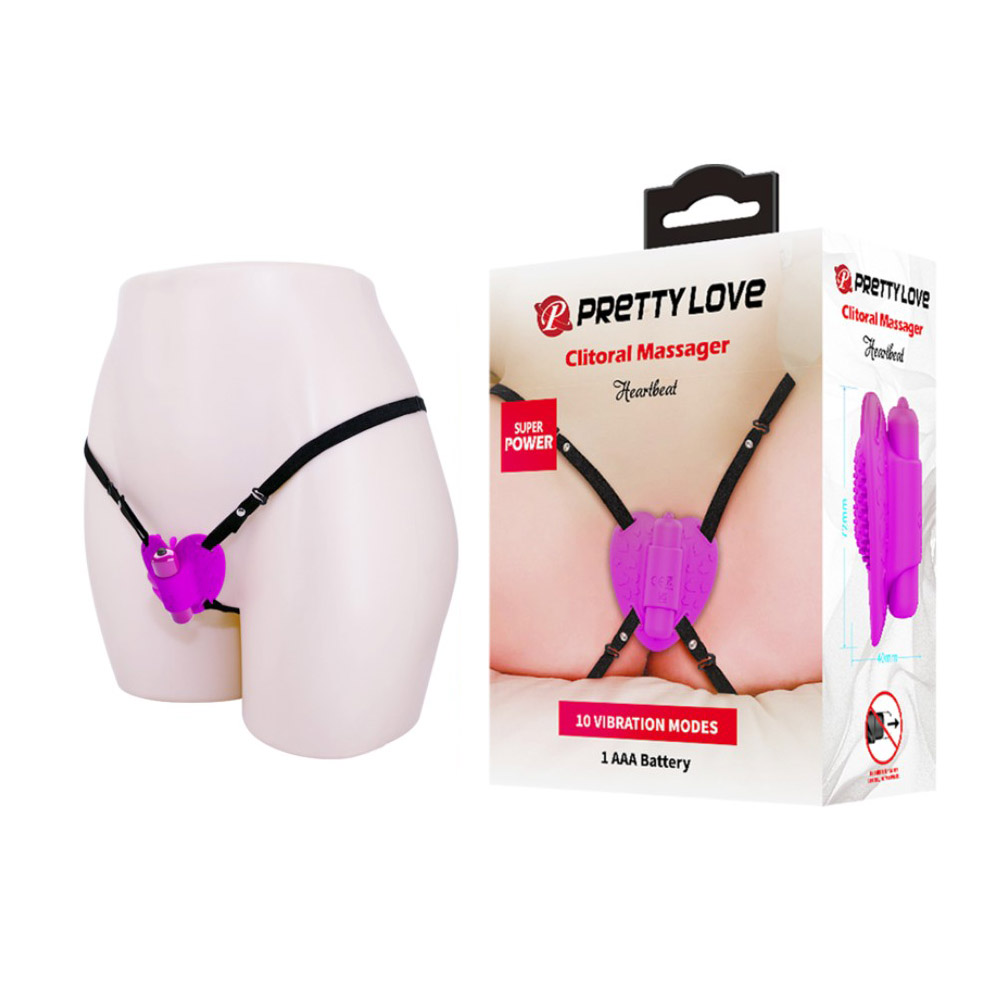 Клиторальный стимулятор «HeartBeat» на ремешках с вибропулей