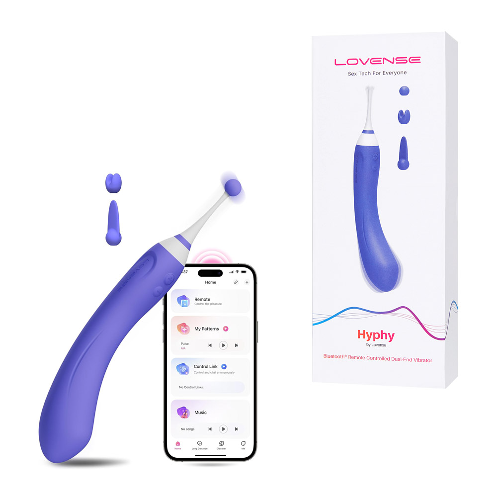 Двухсторонний вибратор «Lovense Hyphy» с насадками