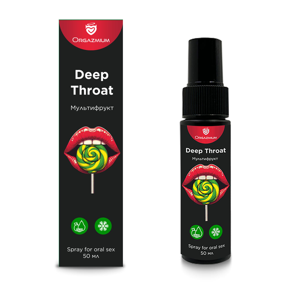 Спрей для орального секса «Deep Throat» с мультифруктовым вкусом, 50 мл