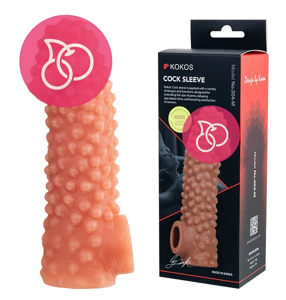 Насадка с бугорками «Cock Sleeve» с отверстием для мошонки, размер M