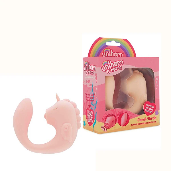 Вибратор «C Horse - Coral Throb» с двойной пульсацией, кораловый