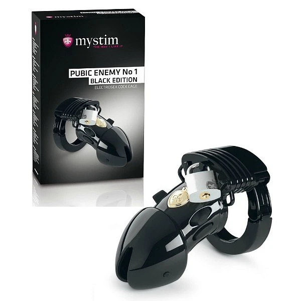 Пояс верности с электростимуляцией «Pubic Enemy No 1 - Black Edition»