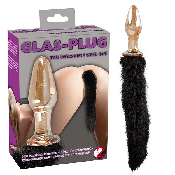 Стеклянный анальный стимулятор с хвостом «Analplug Glas-Plug mit Schweif»