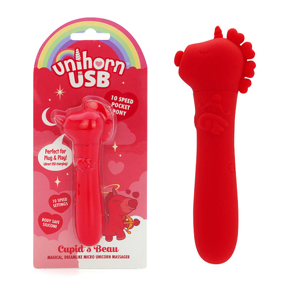 Вибропуля «Cupid's Beau USB», красная