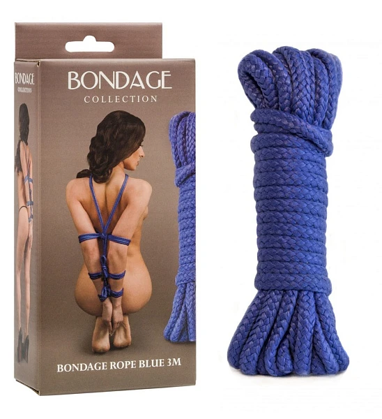 Бондажная веревка «Bondage Collection Blue», 3 метра