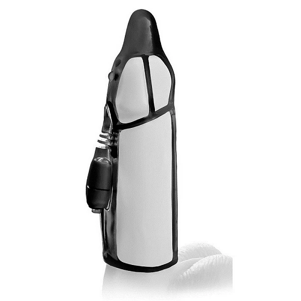 Насадка стимулирующая Vibrating Cock Rocket черная с вибрацией