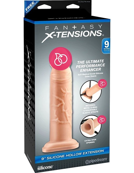 Фаллопротез «Fantasy X-tensions 9" Silicone Hollow Extension»