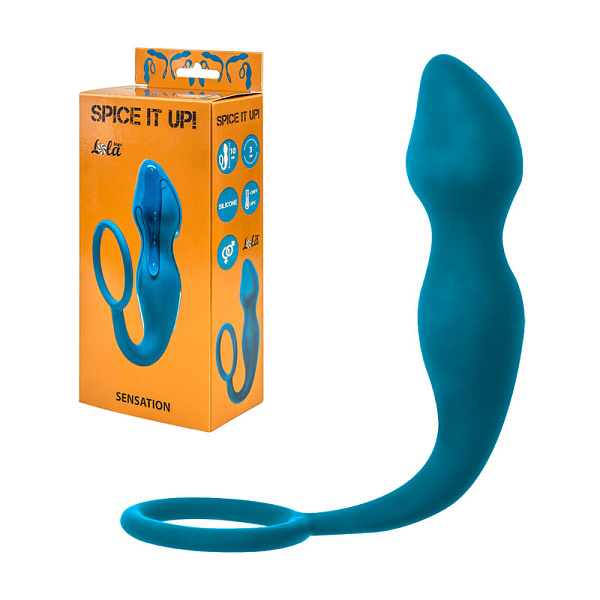 Анальный стимулятор с кольцом «Spice it up Sensation», голубой