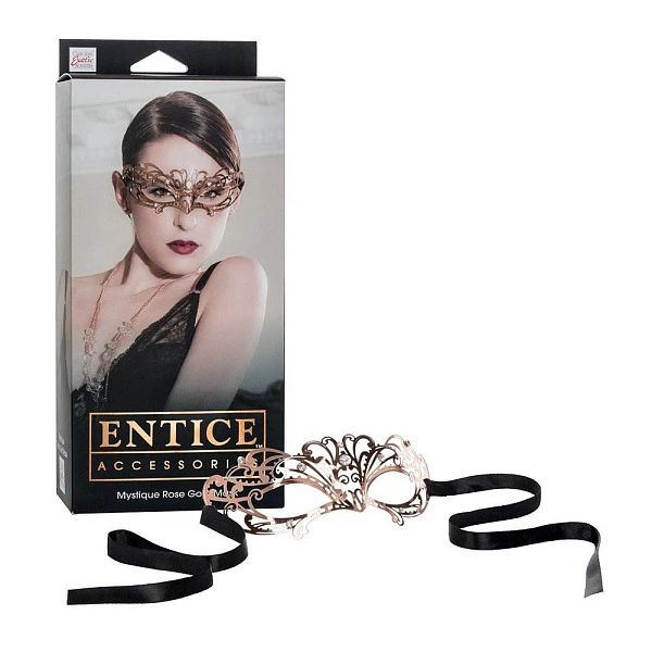 Маска «Entice Mystique Mask» из никеля с имитацией кристаллов, золотая