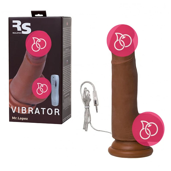Реалистичный вибратор-мулат «RealStick Elite Mr. Lopez» с пультом