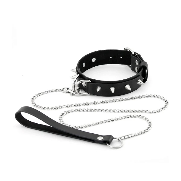 Ошейник с короткими шипами, черный