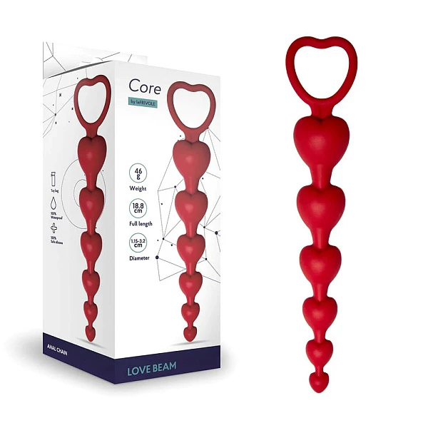 Анальная цепочка «Love Beam», красная