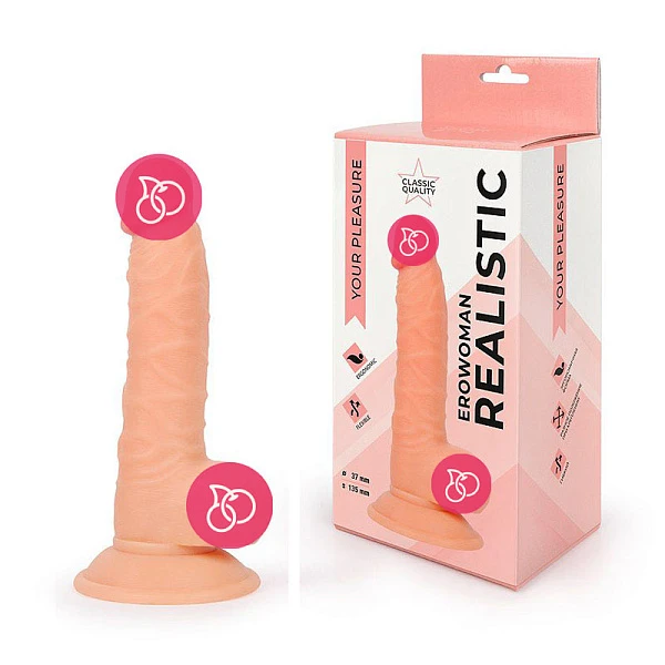 Фаллоимитатор на присоске «EROWOMAN REALISTIC», 13,5 см