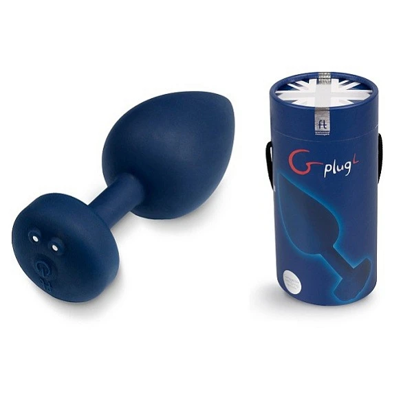Анальная пробка с вибрацией «GPlug Large Ocean Blue»