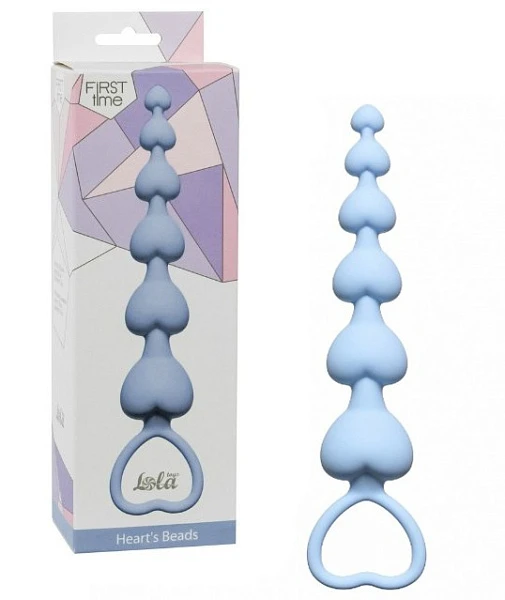 Анальная цепочка «Heart's Beads», голубая