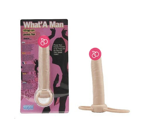 Насадка для двойного проникновения «What'A Man», телесная