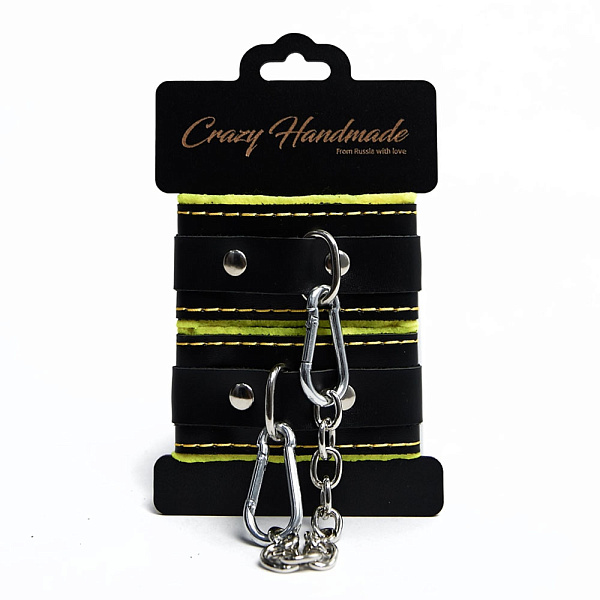 Наручники с мягкой желтой подкладкой «Crazy HandMade»