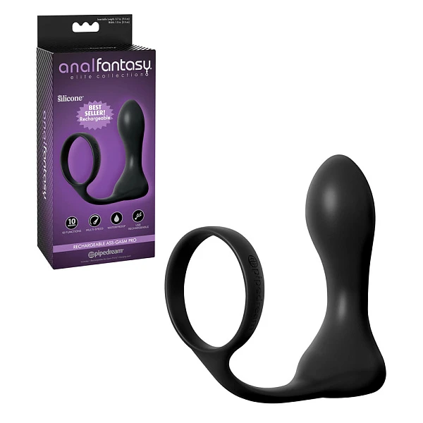 Анальный вибростимулятор с кольцом «AnalFantasy Ass-Gasm Pro»