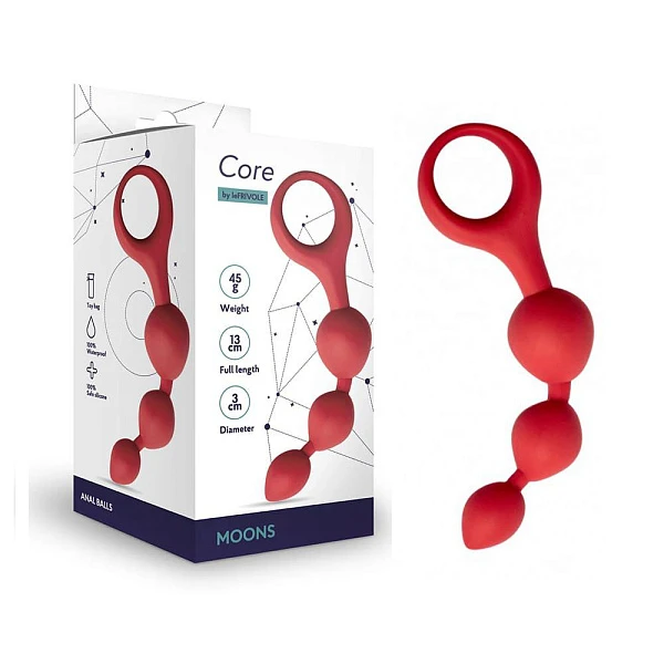 Анальные шарики «Moons», красные