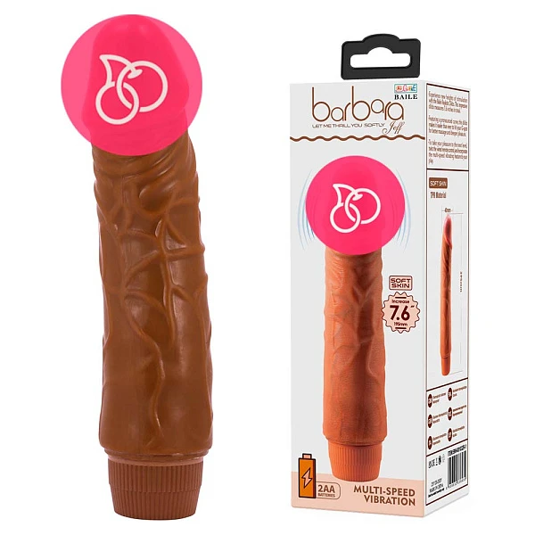 Реалистичный вибратор «Barbara 7.06» темный