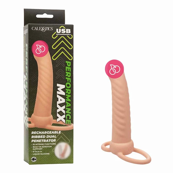 Вибронасадка для двойного проникновения «Performance Maxx Ribbed»