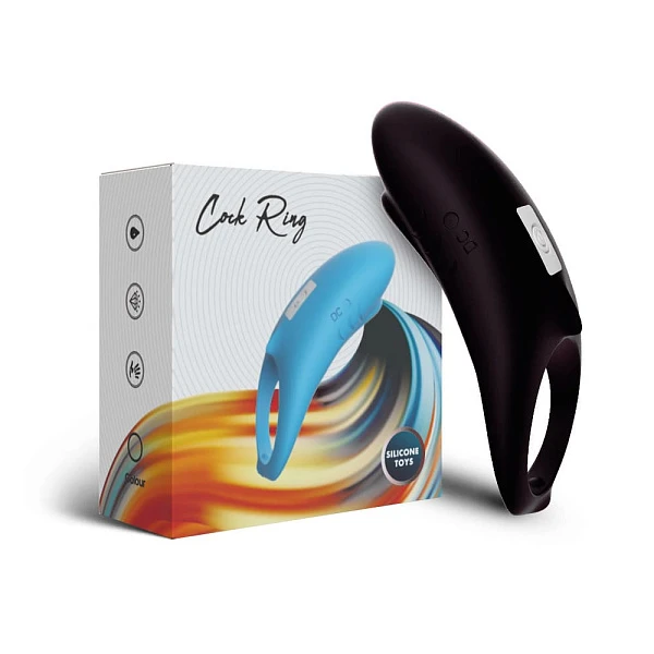 Эрекционное виброкольцо «Sakulove» с пультом управления, черное