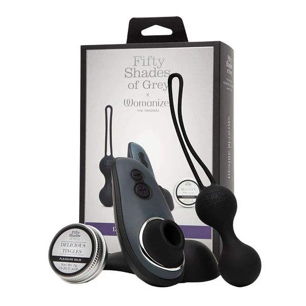 Набор Womanizer Desire Blooms Fifty Shades of Grey, темно-серый